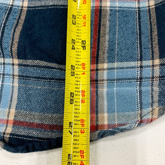 RedHead Flannel Shirt Mens Medium Blue Red Plaid Outdoor Hike Camp Fish Hunt - Picture 11 of 12